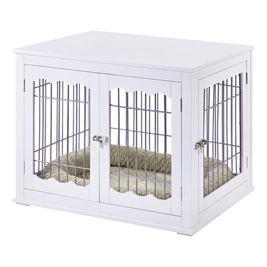 unipaws Furniture Style White Dog Crate